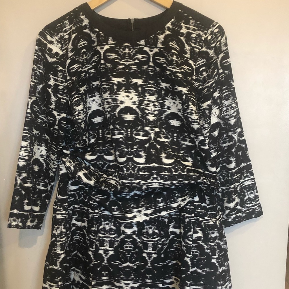 J. Crew Blurred ikat top and pleated skirt size 4